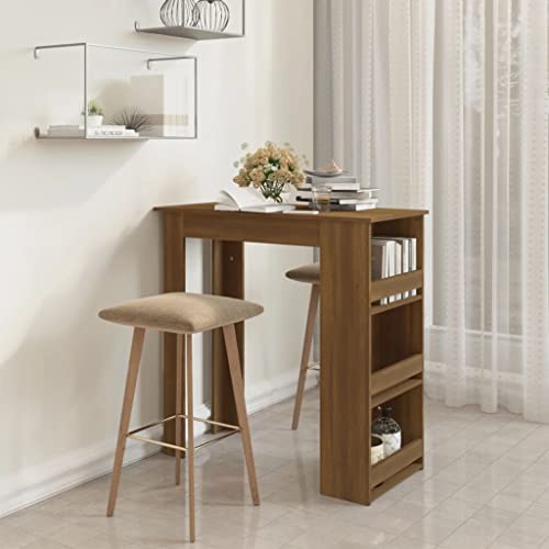 Woonisher Bartisch mit Regal Braun Eiche 102x50x103,5 cm Holzwerkstoff von Woonisher