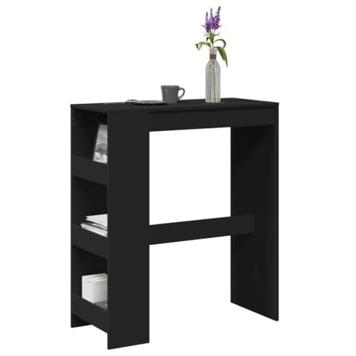 Woonisher Bartisch mit Regal Schwarz 90x40x103,5 cm Holzwerkstoff von Woonisher