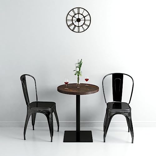 Woonisher Bistrotisch MDF und Stahl Rund 60×75 cm Dunkle Esche von Woonisher