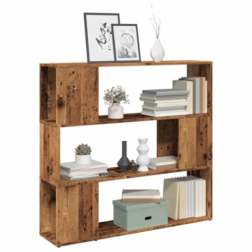 Woonisher Bücherregal/Raumteiler Altholz-Optik 100x24x94 cm bücherregal Holz von Woonisher
