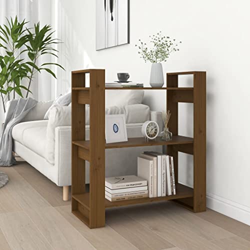 Woonisher Bücherregal/Raumteiler Honigbraun 80x35x91 cm Massivholz bücherregal Holz von Woonisher