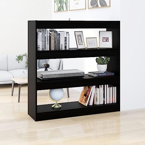 Woonisher Bücherregal/Raumteiler Schwarz 100x30x103 cm bücherregal Holz von Woonisher