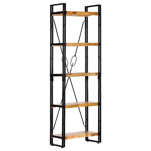 Woonisher Bücherregal 5 Fächer 60 x 30 x 180 cm Mango Massivholz bücherregal Holz von Woonisher