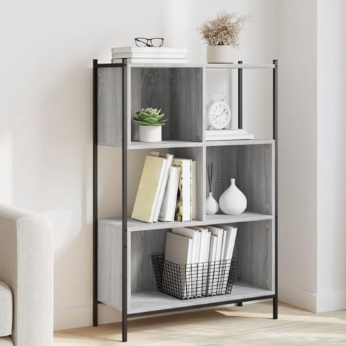 Woonisher Bücherregal Grau Sonoma 72x28x109 cm Holzwerkstoff bücherregal Holz Woonisher Bücherregal Grau Sonoma 72x28x109 cm Holzwerkstoff bücherregal Holz von Woonisher