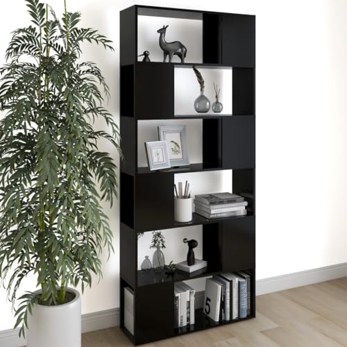 Woonisher Bücherregal Raumteiler Schwarz 80x24x186 cm Holzwerkstoff bücherregal Holz Woonisher Bücherregal Raumteiler Schwarz 80x24x186 cm Holzwerkstoff bücherregal Holz von Woonisher