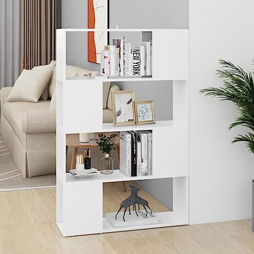 Woonisher Bücherregal Raumteiler Weiß 80x24x124,5 cm Holzwerkstoff bücherregal Holz von Woonisher