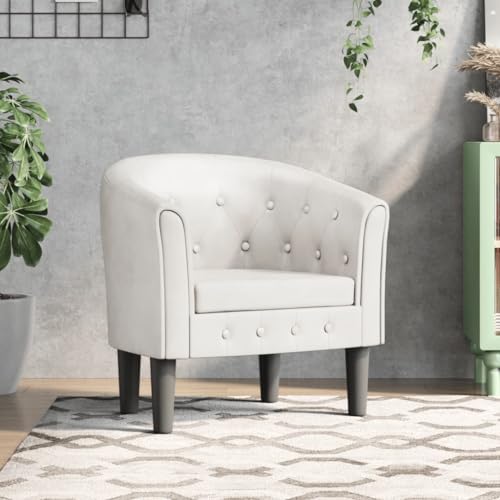 Woonisher Clubsessel Weiß Kunstlederwohnzimmersessel Sessel relaxsessel stillsessel von Woonisher