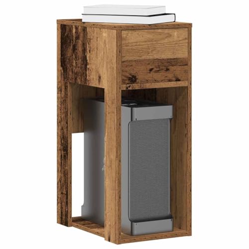 Woonisher Computerschrank mit Schublade Altholz-Optik 30x44x74 cm Schreibtisch mit stauraum Regal sekretär von Woonisher