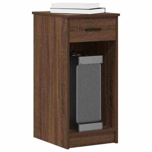 Woonisher Computerschrank mit Schublade Braun Eichen-Optik 35x45x77 cm Schreibtisch mit stauraum Regal sekretär von Woonisher