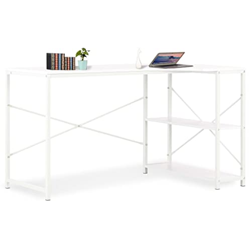 Woonisher Computertisch Weiß 120x72x70 cm Schreibtisch mit stauraum Regal sekretär von Woonisher