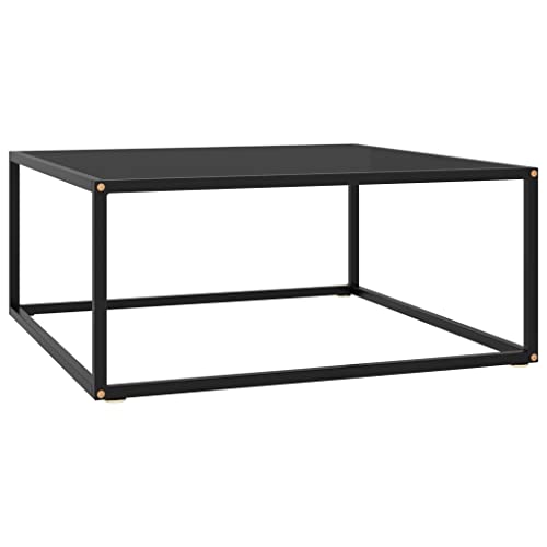 Woonisher Couchtisch Schwarz mit Schwarzem Glas 80x80x35 cm Table Basse Salon Petite Table Jardin de von Woonisher