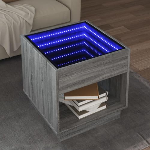 Woonisher Couchtisch mit -LED Grau 50x50x50 cm Table Basse Salon Petite Table Jardin de von Woonisher