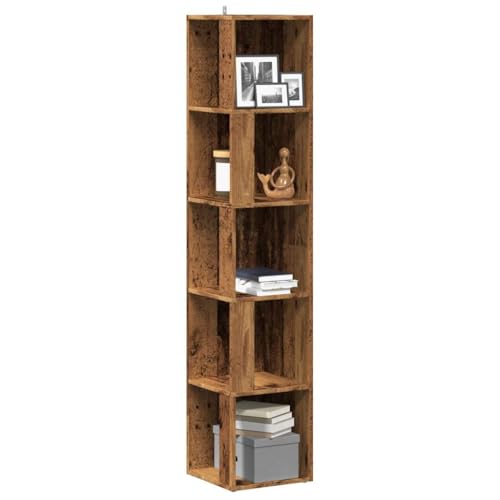 Woonisher Eckregal Altholz-Optik 33x33x165 cm Holzwerkstoff kommoden & sideboards allzweckschrank Woonisher Eckregal Altholz-Optik 33x33x165 cm Holzwerkstoff kommoden & sideboards allzweckschrank von Woonisher
