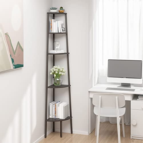 Woonisher Eckregal mit 5 Ablagen Schwarz 45,5x31,5x180 cm bücherregal Holz Woonisher Eckregal mit 5 Ablagen Schwarz 45,5x31,5x180 cm bücherregal Holz von Woonisher