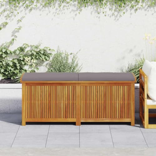 Woonisher Garten-Auflagenbox Braun 110x50x58 cm Poly Rattan aufbewahrungsbox Garten von Woonisher
