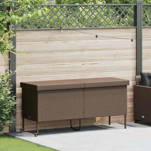 Woonisher Garten-Auflagenbox Grau 220x50x58 cm Poly Rattan aufbewahrungsbox Garten von Woonisher