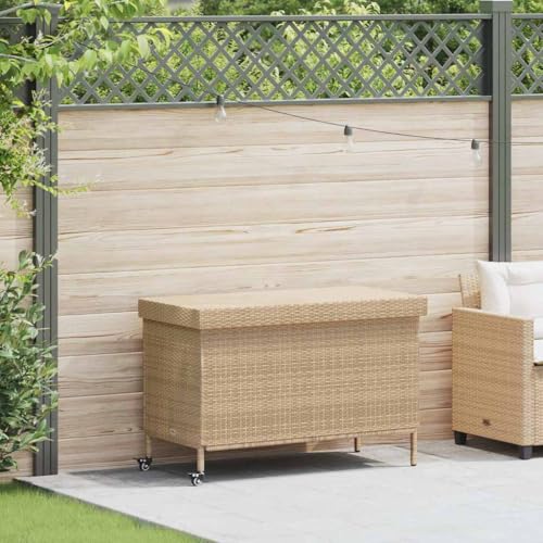 Woonisher Garten-Auflagenbox Hellgrau 120x65x61 cm Poly Rattan aufbewahrungsbox Garten von Woonisher