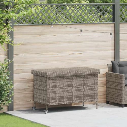 Woonisher Garten-Auflagenbox Hellgrau 220x50x58 cm Poly Rattan aufbewahrungsbox Garten von Woonisher
