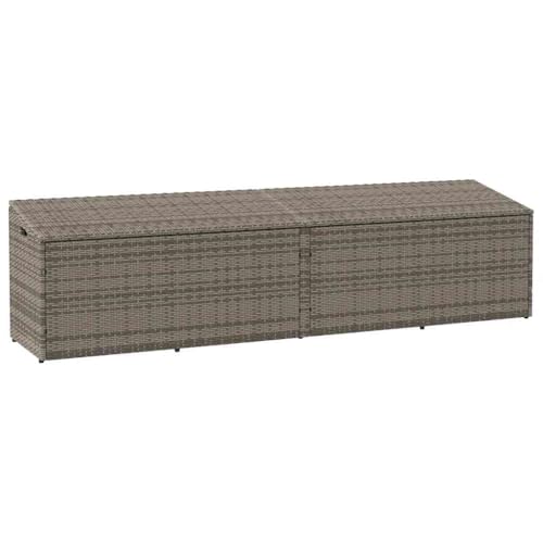 Woonisher Garten-Auflagenbox Schwarz 220x50x58 cm Poly Rattan aufbewahrungsbox Garten von Woonisher