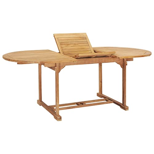Woonisher Garten-Ausziehtisch 150-200x100x75 cm Massivholz Teak Kunststoff gartentisch wetterfest von Woonisher