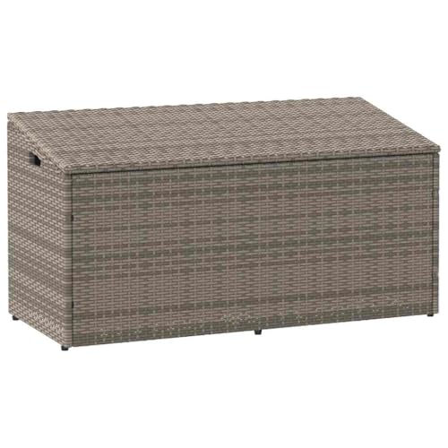 Woonisher Garten-Kissenbox PE Rattan 100x49x103,5 cm Grau aufbewahrungsbox Garten von Woonisher