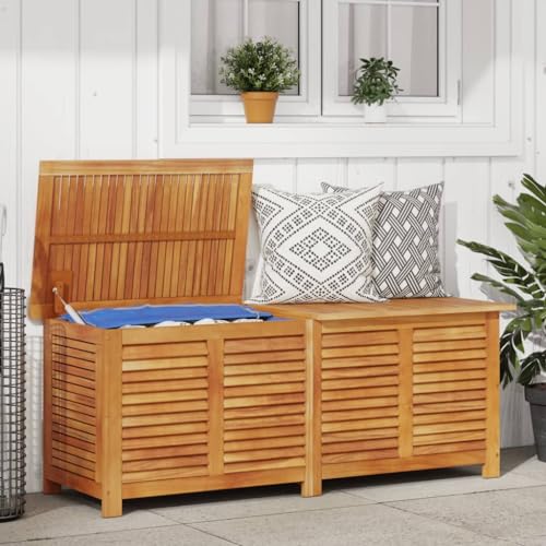Woonisher Gartenbox 200x50x55 cm Massivholz Teak aufbewahrungsbox Garten von Woonisher