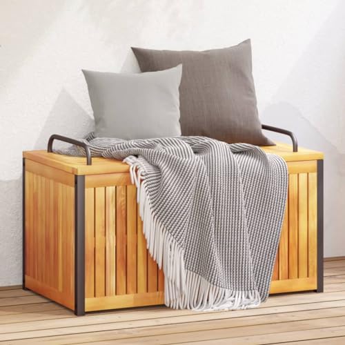Woonisher Gartenbox mit Beutel 175x50x55 cm Massivholz Teak aufbewahrungsbox Garten von Woonisher