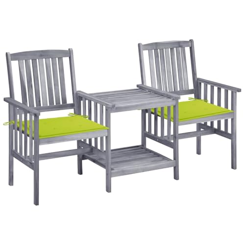 Woonisher Gartenstühle mit Teetisch und Kissen Massivholz Akazie Rattan gartenmöbel Set von Woonisher
