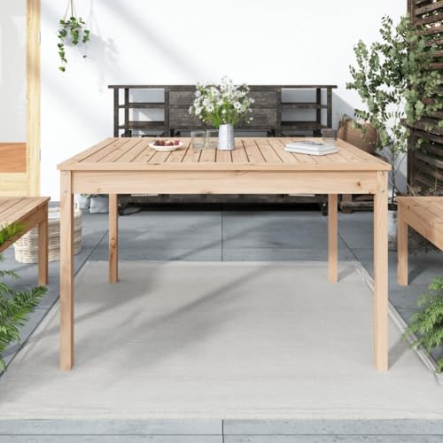 Woonisher Gartentisch 121x82,5x76 cm Massivholz Kiefer Kunststoff gartentisch wetterfest von Woonisher