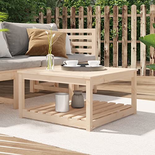 Woonisher Gartentisch 82,5x82,5x45 cm Massivholz Kiefer Kunststoff gartentisch wetterfest von Woonisher