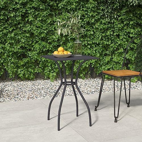 Woonisher Gartentisch Anthrazit 50x50x72 cm Stahlgitter Kunststoff gartentisch wetterfest von Woonisher