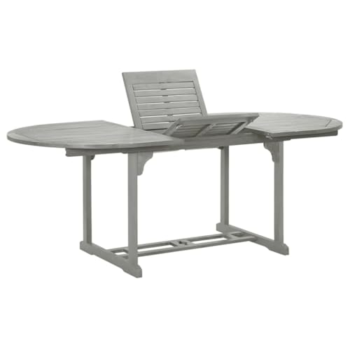 Woonisher Gartentisch Grau 200x100x75 cm Massivholz Akazie Kunststoff gartentisch wetterfest von Woonisher