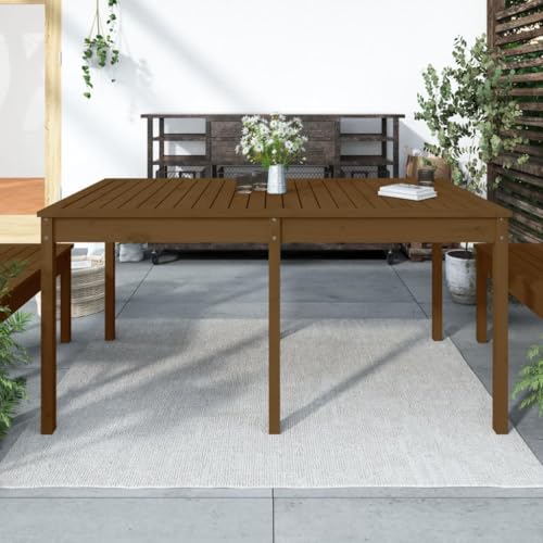 Woonisher Gartentisch Honigbraun 159,5x82,5x76 cm Massivholz Kiefer Kunststoff gartentisch wetterfest von Woonisher