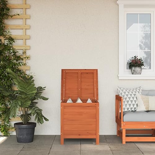 Woonisher Gartentruhe mit Rollen Grau 110x55x73 cm Poly Rattan aufbewahrungsbox Garten von Woonisher