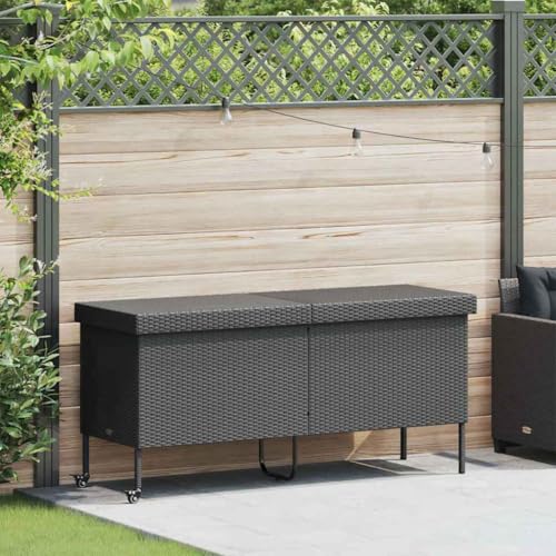 Woonisher Gartentruhe mit Rollen Grau 160x55x75 cm Poly Rattan aufbewahrungsbox Garten Woonisher Gartentruhe mit Rollen Grau 160x55x75 cm Poly Rattan aufbewahrungsbox Garten von Woonisher