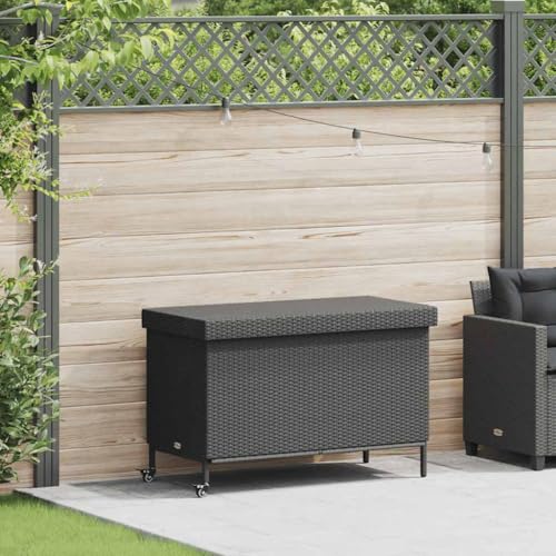 Woonisher Gartentruhe mit Rollen Hellgrau 110x55x73 cm Poly Rattan aufbewahrungsbox Garten Woonisher Gartentruhe mit Rollen Hellgrau 110x55x73 cm Poly Rattan aufbewahrungsbox Garten von Woonisher