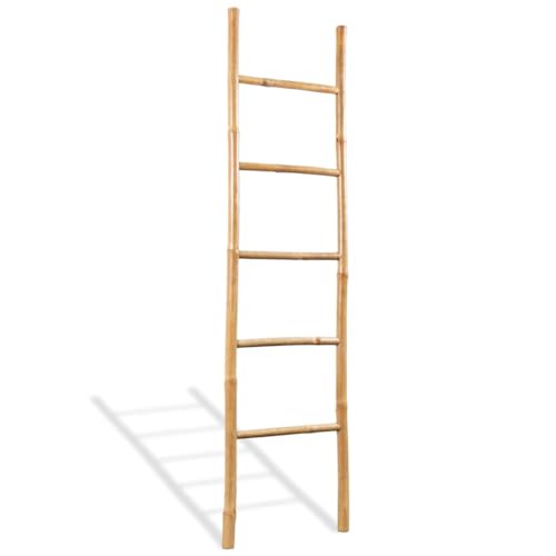 Woonisher Handtuchleiter mit 5 Sprossen Bambus 150 cm von Woonisher