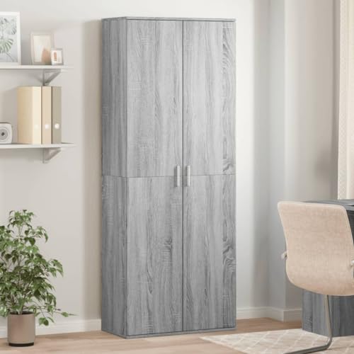 Woonisher Highboard Grau Sonoma 70x35x180 cm Holzwerkstoff kommoden & sideboards allzweckschrank von Woonisher