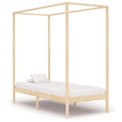 Woonisher Himmelbett-Gestell Massivholz Kiefer 90x200 cm, Elegantes Bett Mit Oberrahmen, Doppelbett Für Romantische Schlafzimmer Woonisher Himmelbett-Gestell Massivholz Kiefer 90x200 cm, Elegantes Bett Mit Oberrahmen, Doppelbett Für Romantische Schlafzimmer von Woonisher