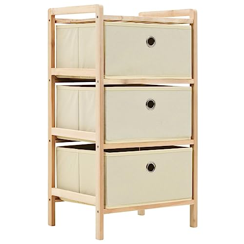 Woonisher Korb-Kommode mit 3 Stoffkörben Zedernholz Beige kommoden & sideboards allzweckschrank Woonisher Korb-Kommode mit 3 Stoffkörben Zedernholz Beige kommoden & sideboards allzweckschrank von Woonisher