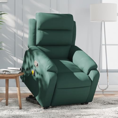 Woonisher Massagesessel mit Aufstehhilfe Dunkelgrün Samtwohnzimmersessel Sessel relaxsessel stillsessel von Woonisher