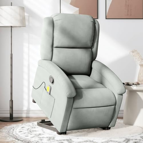 Woonisher Massagesessel mit Aufstehhilfe Hellgrau Samtwohnzimmersessel Sessel relaxsessel stillsessel Woonisher Massagesessel mit Aufstehhilfe Hellgrau Samtwohnzimmersessel Sessel relaxsessel stillsessel von Woonisher