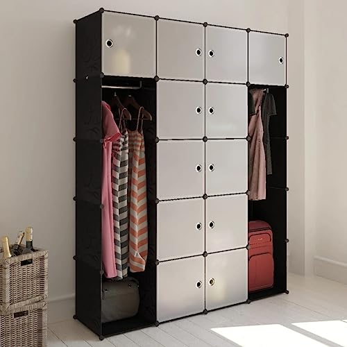 Woonisher Modularer Schrank mit 14 Fächern schwarz/weiß 37x146x180,5cm schuhregal platzsparend Woonisher Modularer Schrank mit 14 Fächern schwarz/weiß 37x146x180,5cm schuhregal platzsparend von Woonisher