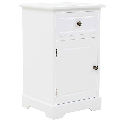 Woonisher Nachtschrank MDF und Kiefernholz 35x32x59 cm Bed Side Table Bedroom von Woonisher
