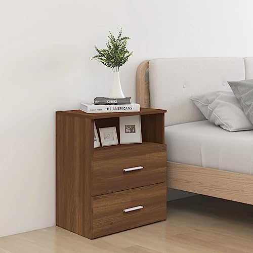 Woonisher Nachttisch Braun Eichen-Optik 50x32x60 cm Bed Side Table Bedroom von Woonisher