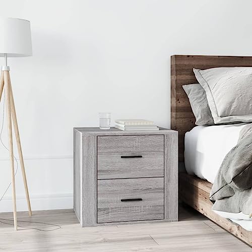 Woonisher Nachttisch Grau Sonoma 50x39x47 cm kommoden & sideboards allzweckschrank Woonisher Nachttisch Grau Sonoma 50x39x47 cm kommoden & sideboards allzweckschrank von Woonisher
