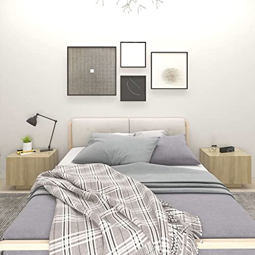 Woonisher Nachttisch Sonoma-Eiche 100x35x40 cm Holzwerkstoff Bed Side Table Bedroom von Woonisher