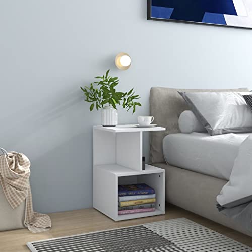 Woonisher Nachttisch Weiß 35x35x55 cm Holzwerkstoff Bed Side Table Bedroom von Woonisher