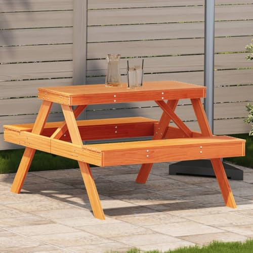 Woonisher Picknicktisch Wachsbraun 105x134x75 cm Massivholz Kiefer Kunststoff gartentisch wetterfest Woonisher Picknicktisch Wachsbraun 105x134x75 cm Massivholz Kiefer Kunststoff gartentisch wetterfest von Woonisher