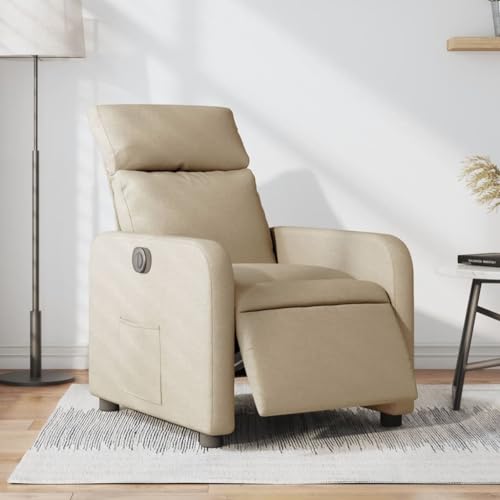 Woonisher Relaxsessel Elektrisch Creme Stoffwohnzimmersessel Sessel relaxsessel stillsessel von Woonisher